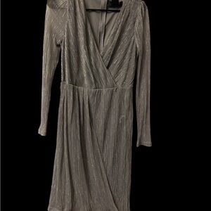 DKNY Metallic Long Sleeve Dress